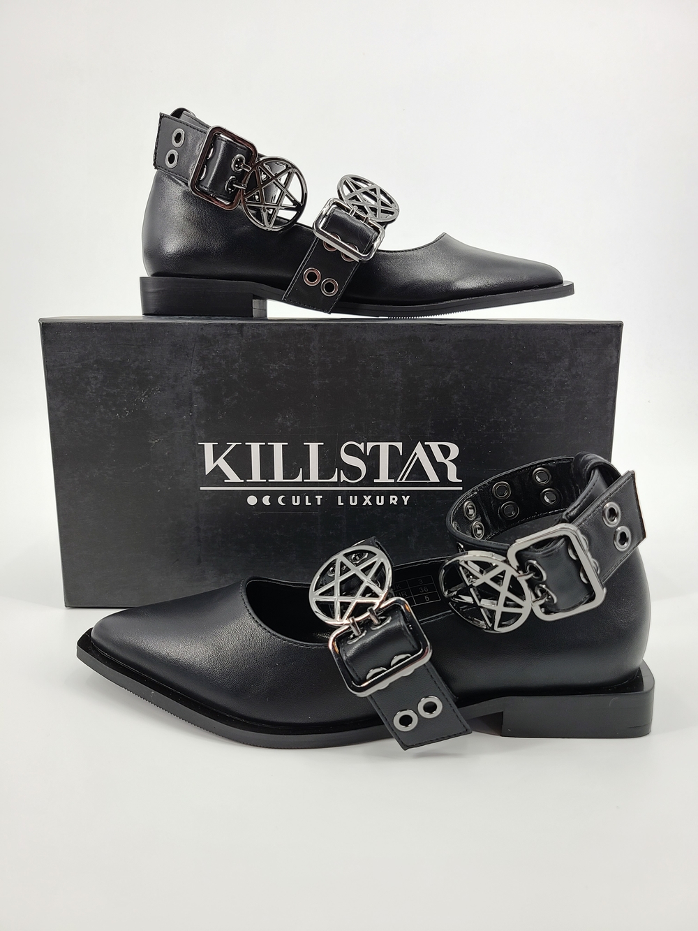 Killstar Black Buckled Pentagram Maryjanes Size 5